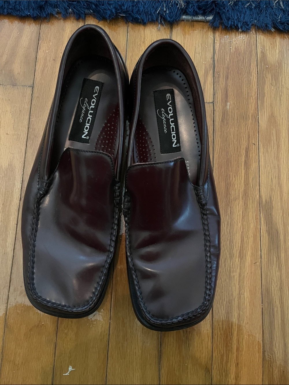 Evolucion Men’s Burgundy Leather Slip-On Loafers — Classic Dress Loafers